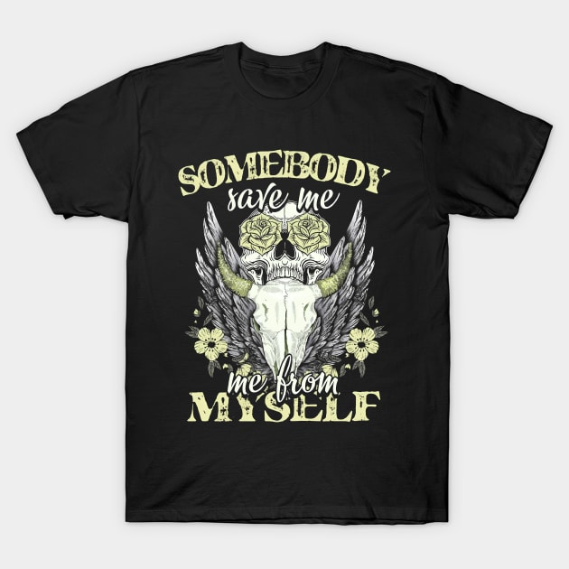 Somebody Save Me, Country Music, Retro Cowgirl T-Shirt by masterpiecesai